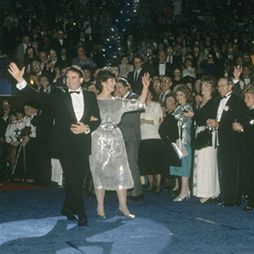 Governor Tommy Thompson and his wife, Sue Ann at the inauguration ball, 1987. Image courtesy of Wisconsin State Journal